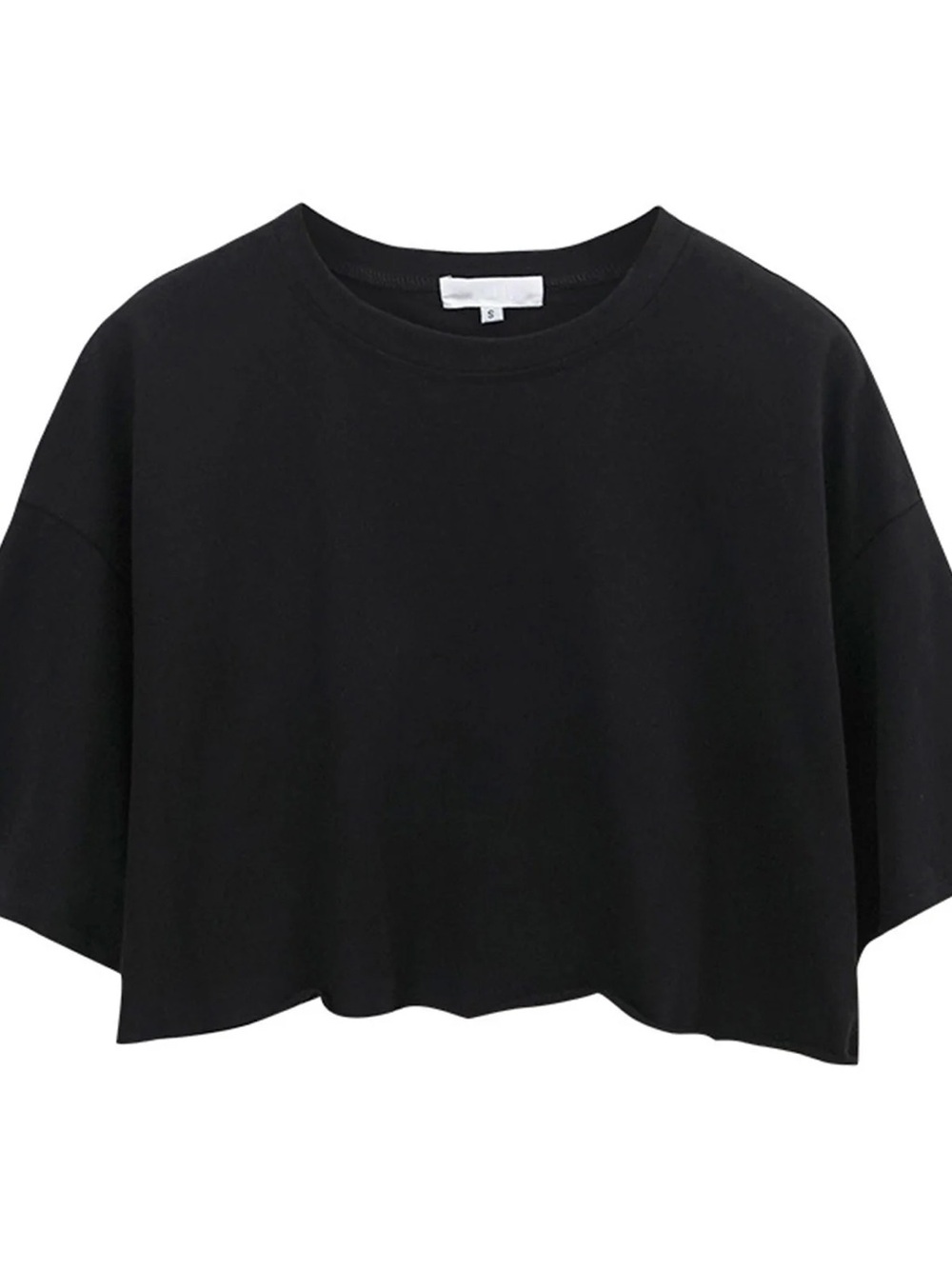SWS ESSENTIALS Women's Black Cropped Top